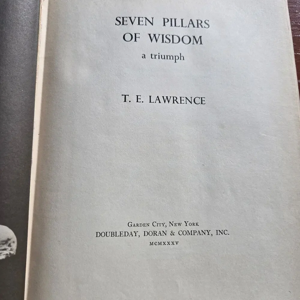 T.E. Lawrence Seven Pillars of Wisdom 1935 1st Doubleday Edition Hardcover